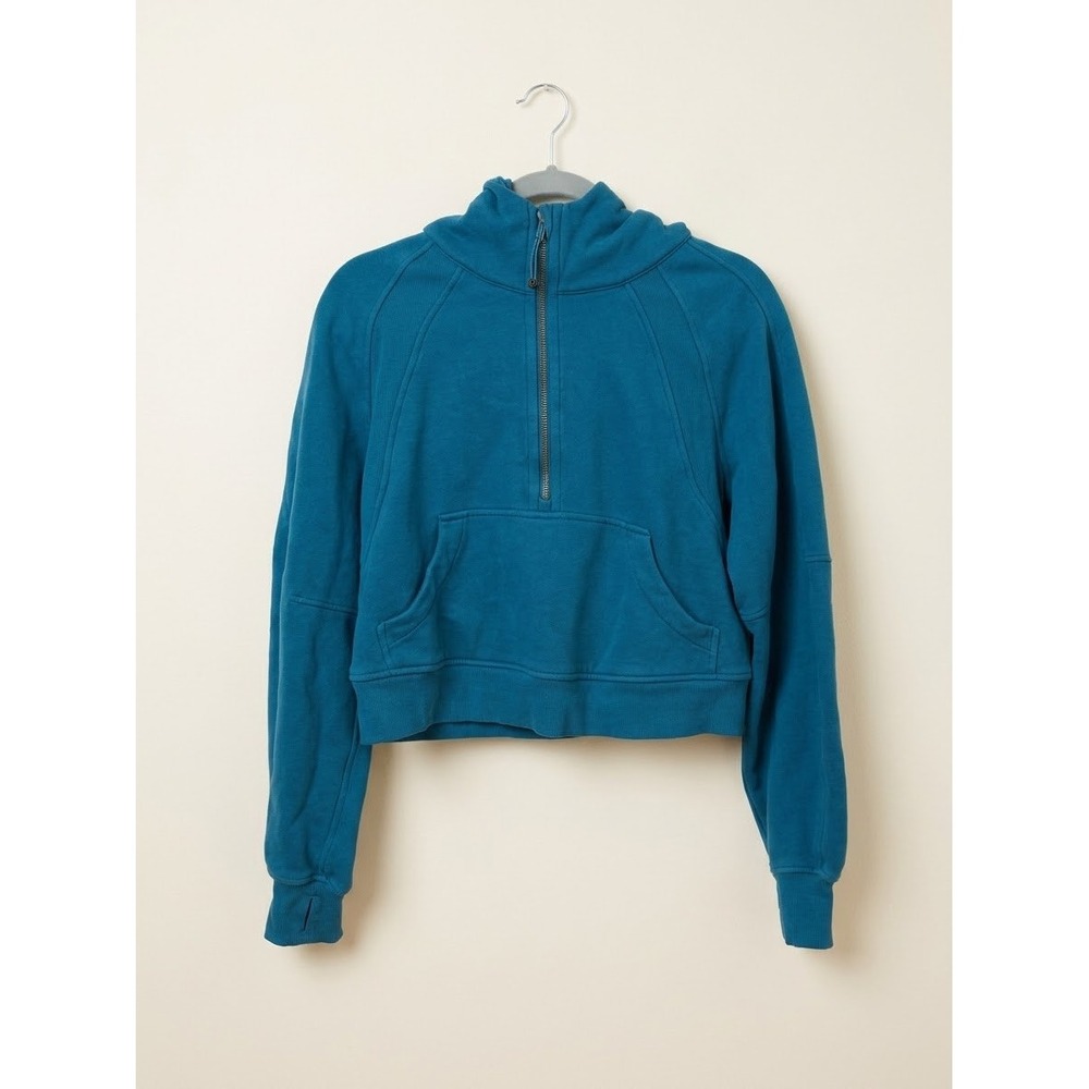 Lululemon Scuba Oversized Half-Zip Hoodie Teal Blue XS/S LW3DMAS